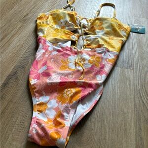 Floral  Swimwear in Yellow and Pink Blu C